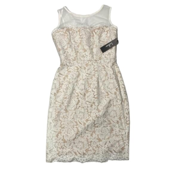 Lulu's White Sheath Mini Dress Sleeveless Scoop Neck - Picture 1 of 15